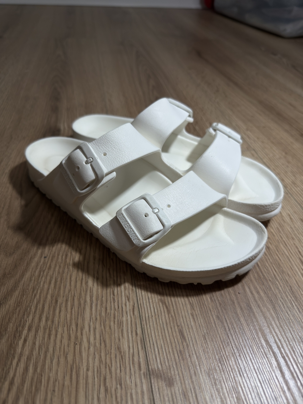Birkenstock White Double-Buckle EVA Sandals Size 8.5-9